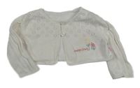 Bílé pletené bolérko s kytičkami Mothercare