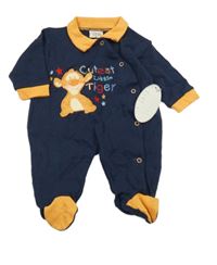 Nové - Tmavomodro-oranžový overal s tygrem Just too cute