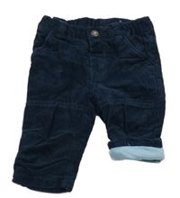 Tmavomodré podšité manšestráky C&A