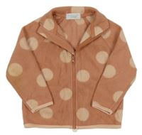 Růžová puntíkatá fleecová propínací mikina Primark