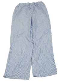 Modro-bílé proužkaté volné kalhoty Bershka