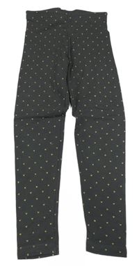 Tmavošedé silnější legíny se srdíčky 