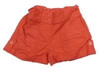 Korálové lněné kraťasy Next