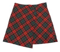 Červeno-zelená kostkovaná skort sukně H&M