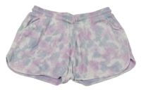 Lila-světlemodré batikované teplákové kraťasyNext