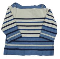 Béžovo-modré pruhované triko 