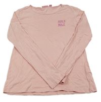 Světlerůžové triko s nápisem Alive