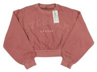 Nové - Růžová crop mikina s nápisem M&S