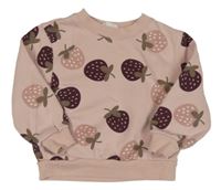 Světlemrůžová oversize s jahůdkami H&M