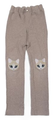 Hnědé melírované tregíny s kočkami H&M