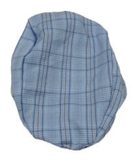 Modrý kostkovaný baret