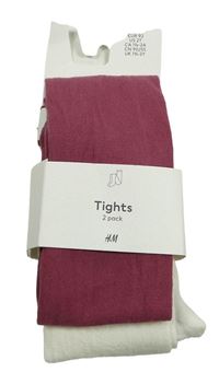 Nové - 2x punčocháče - vínové + smetanové H&M