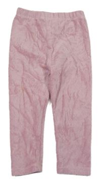 Světlerůžové žebrované sametové legíny Matalan
