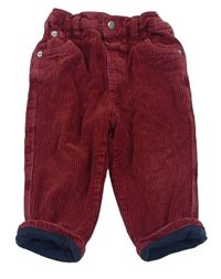 Červené manšestrové podšité kalhoty M&Co.