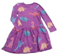 Fialové bavlněné šaty s dinosaury zn. Next
