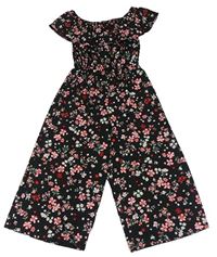 Černý culottes overal s kytičkami New Look