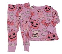 Růžové halloweenské pyžamo s obrázky Next 