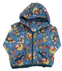 Modrá šusťáková jarní bunda s Paw Patrol a kapucí zn. Nickelodeon