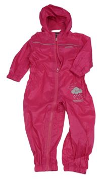 Růžová funkční šusťáková kombinéza s logem a kapucí Regatta