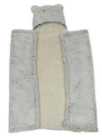 Modro-bílá huňatá deka s kapucí George