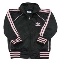 Černo-růžová propínací sportovní mikina s logem Adidas