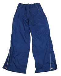 Tmavomodré šusťákové nepromokavé kalhoty s pruhy Crane 