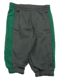 Šedo-zelené sportovní tepláky s logem Puma 