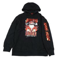 Černá mikina se Santou a kapucí Primark