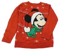 Červený svetr s Mickeym Disney
