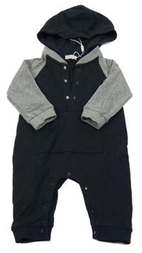 Tmavomodro-šedá tepláková kombinéza s kapucí Monsoon