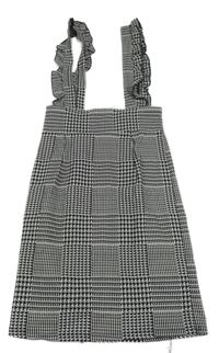 Černo-bílé kostkované šaty s volánky Quiz
