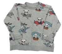 Šedá mikina s pandami H&M