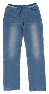 Modré teplákové rifle s pruhovaným pasem Jako-o