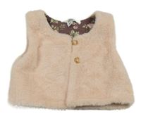 Světlerůžová kožešinová podšitá vesta 