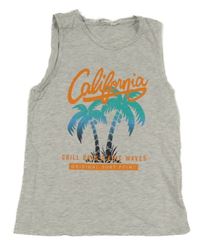 Šedé melírované tílko s palmami H&M