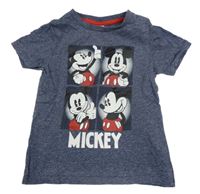 Tmavomodré melírované tričko s Mickeym C&A