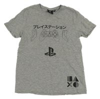 Šedé tričko s joystickem - Play Station 