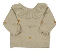 Béžový svetr s kytičkami a límcem LC Waikiki