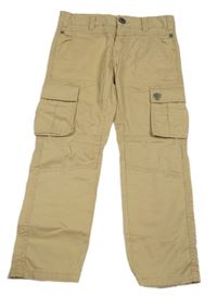 Béžové plátěné cargo kalhoty Gulliver