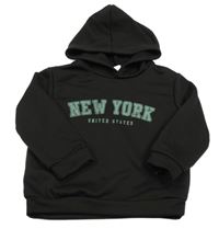 Černá mikina s nápisem a kapucí Shein