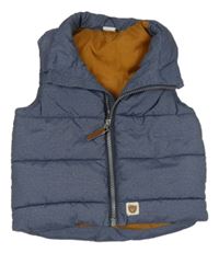 Modrá šusťáková prošívaná zateplená vesta H&M