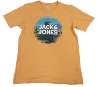Oranžové tričko s logem Jack&Jones 