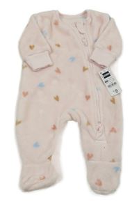 Světlerůžový chlupatý overal se srdíčky Dunnes