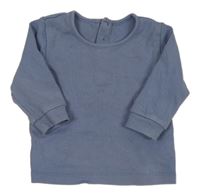 Modrošedé žebrované triko Matalan