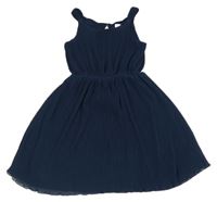 Petrolejové šifonové plisované šaty C&A