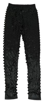 Černé děrované potažené legíny 