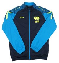 Tmavomodro-azurová propínací sportovní mikina Jako