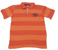 Oranžovo-červené polo tričko s nápisem Yigga