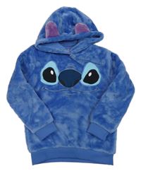 Modrá chlupatá mikina s kapucí - Stitch Disney