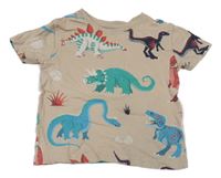 Béžové tričko s dinosaury Primark 